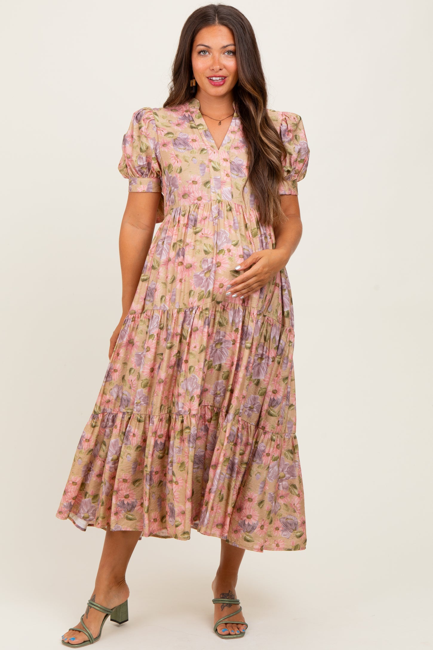 pink dress camel Camel Midi Dress