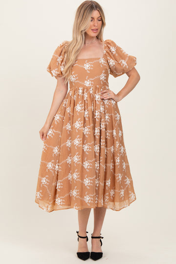 Mocha Textured Midi Dress