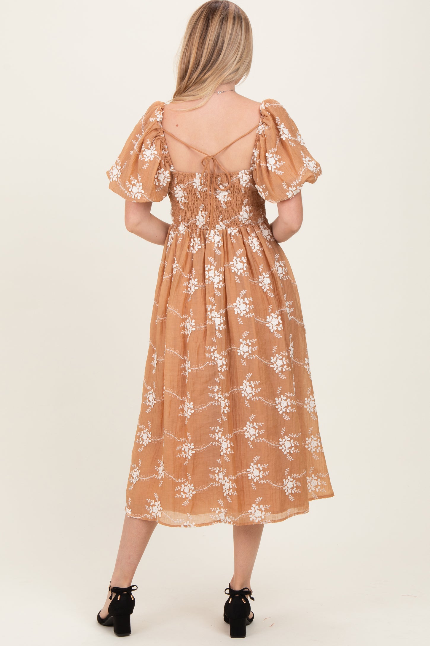 Mocha Textured Midi Dress