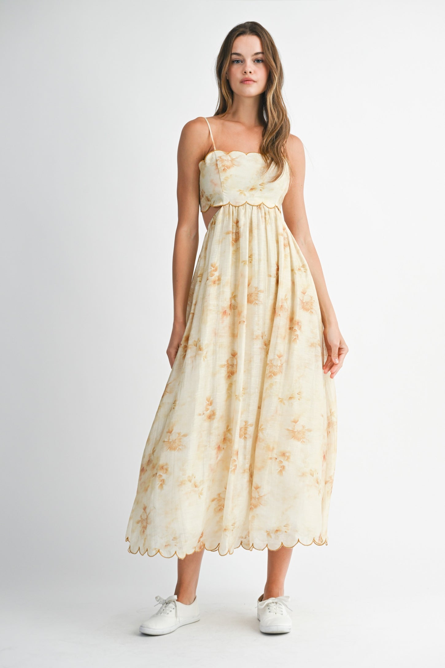 yellow floral cut out dress Lulus | Yellow Multi Floral Backless Midi Dress | Womens | Large (Available in XS, S, M, XL)