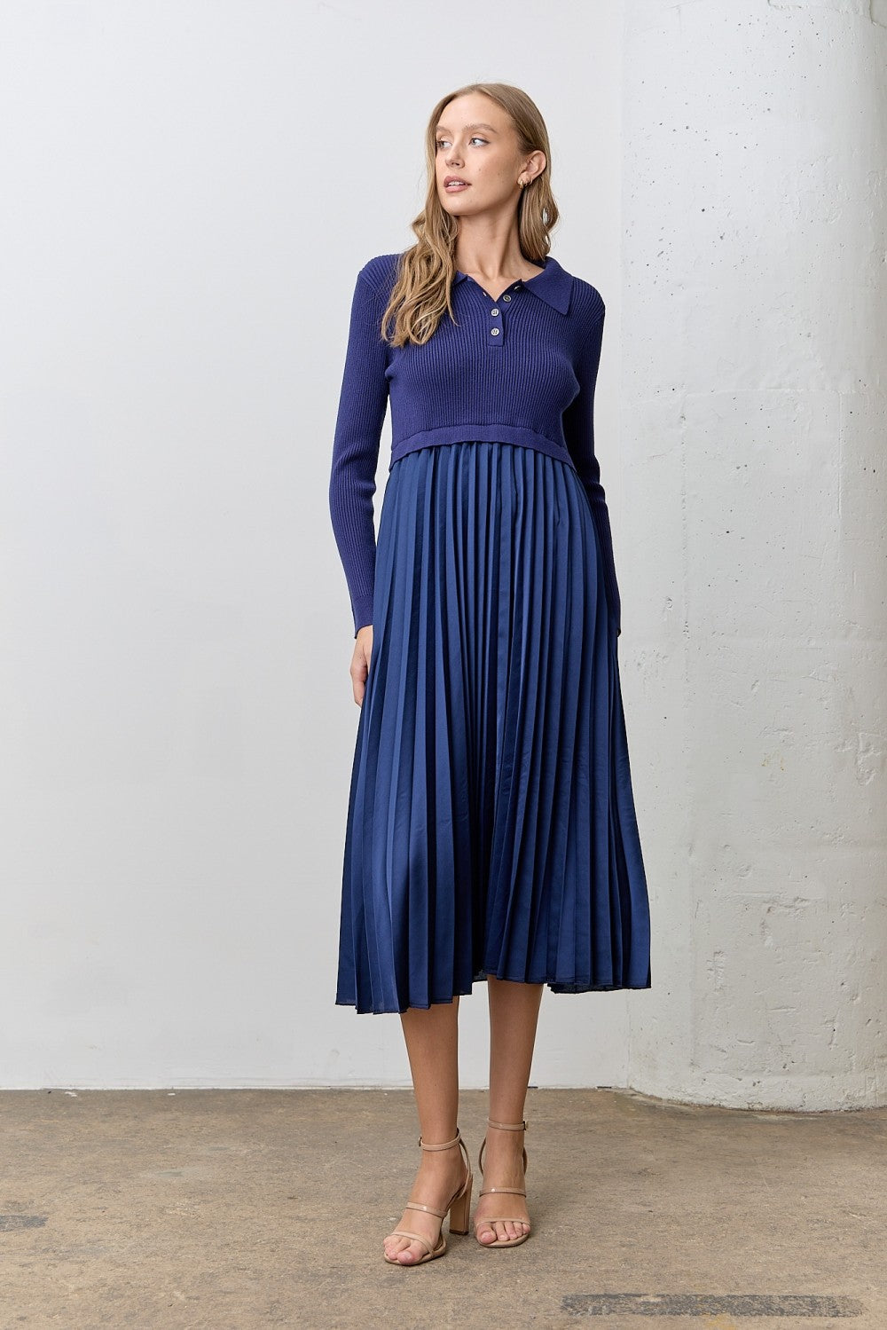 pleated skirt midi dress English Factory making it an ideal choice for weddings Plus Size - Belle Isle