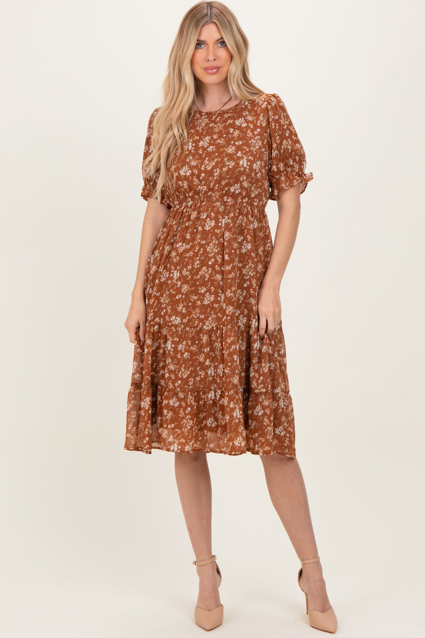 midi floral mini dresses Altar'd State | Mellanie Floral Mini Dress | RED | Material: 75% Tencel, 15% Linen, 10% Nylon, Lining: 100% Polyester