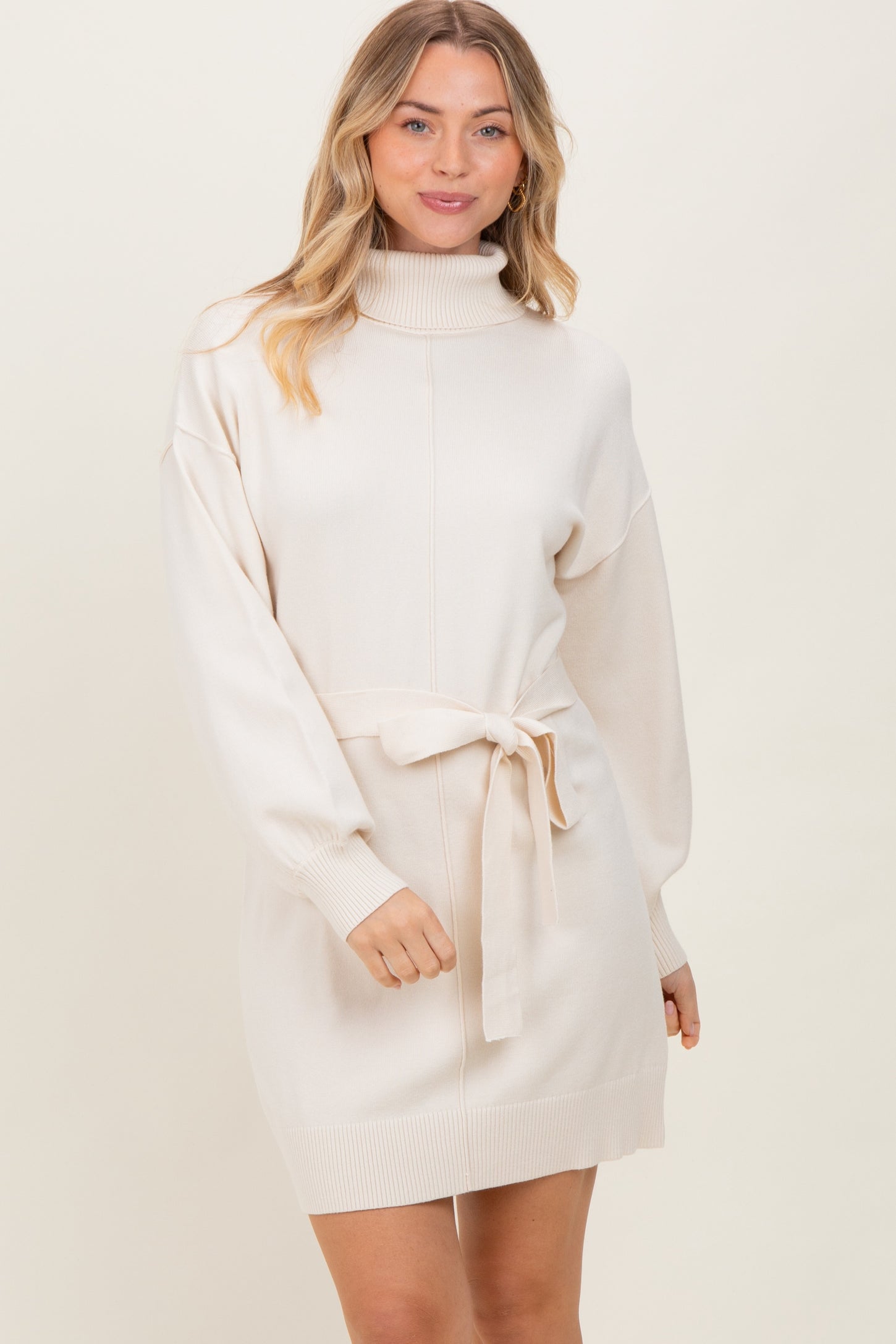 cream mini sweater dress UNDRESS ALEXA CREAM MINI SWEATER DRESS