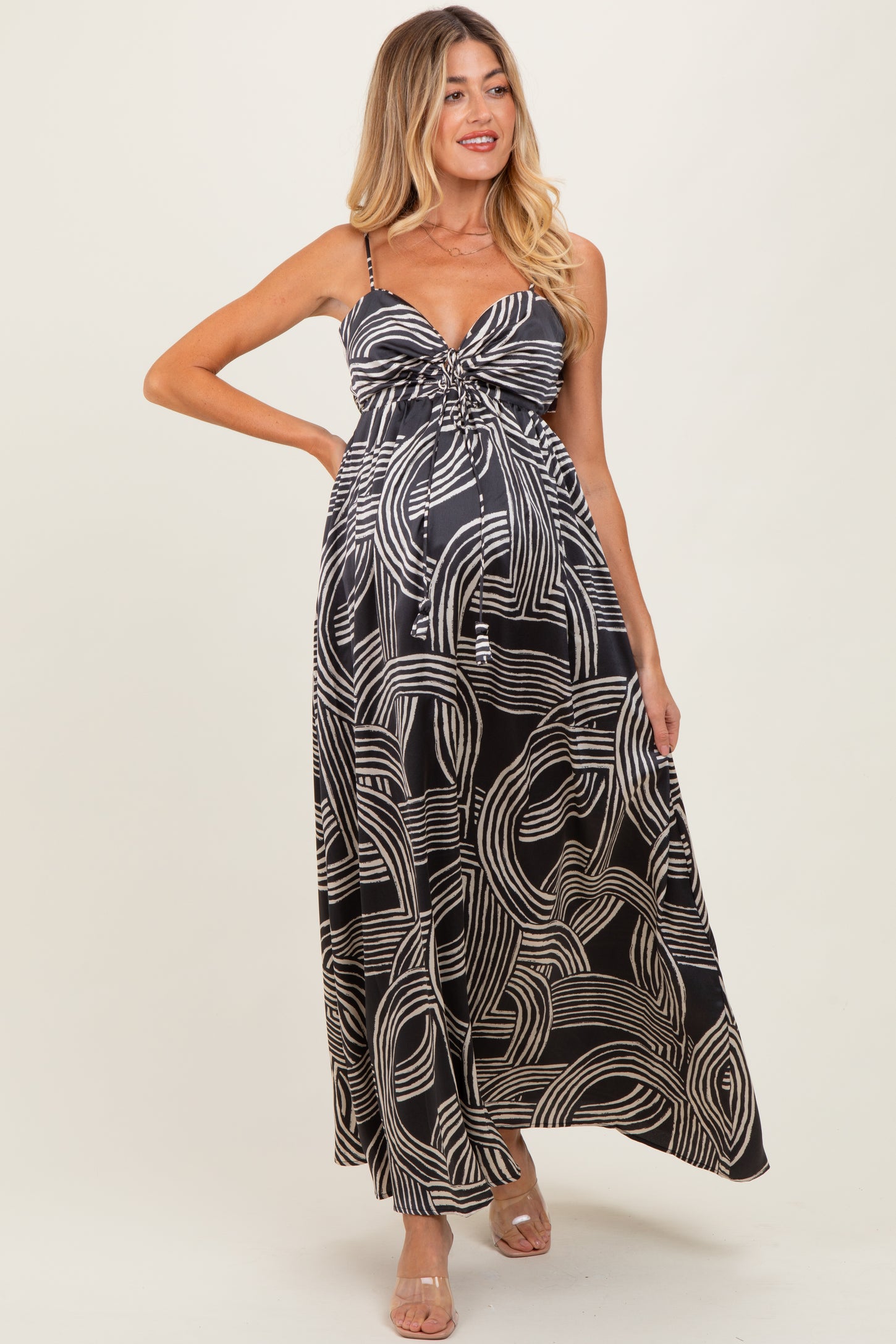 what bra to wear with halter neck dress Mei High Split Halter Neck Maxi Dress in Black main image 0