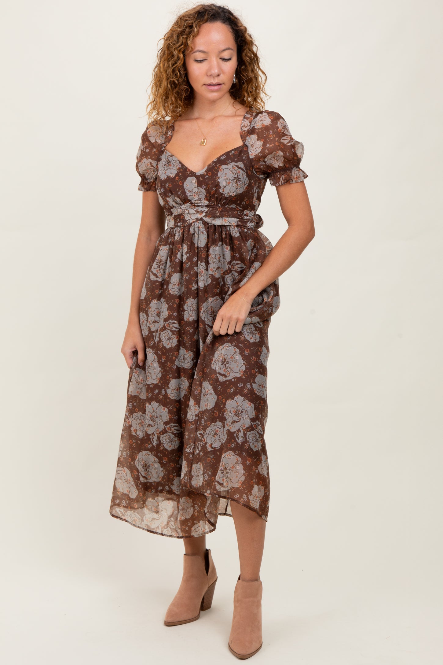 sweetheart neckline midi dress Cherish