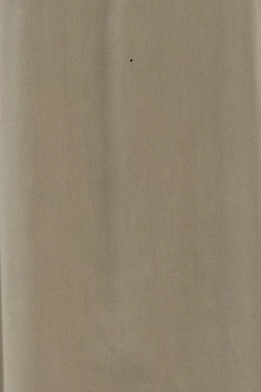 Olive Button Accent Front Slit Midi Dress