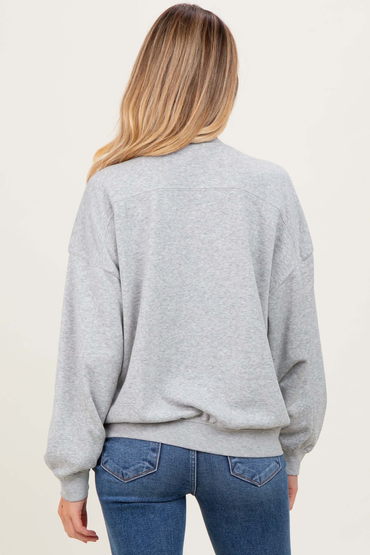 Heather Gray Long Sleeve Maternity Sweatshirt