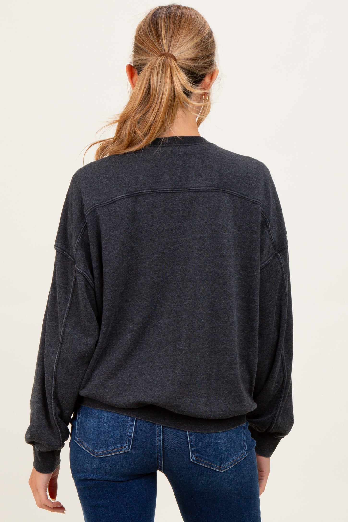 Black Long Sleeve Maternity Sweatshirt