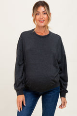 Black Long Sleeve Maternity Sweatshirt