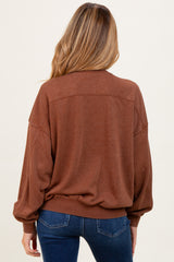 Camel Long Sleeve Maternity Sweatshirt