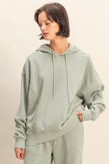 Sage Green Drop Shoulder Long Sleeve Oversized Hoodie