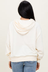 Cream Drop Shoulder Long Sleeve Oversized Hoodie