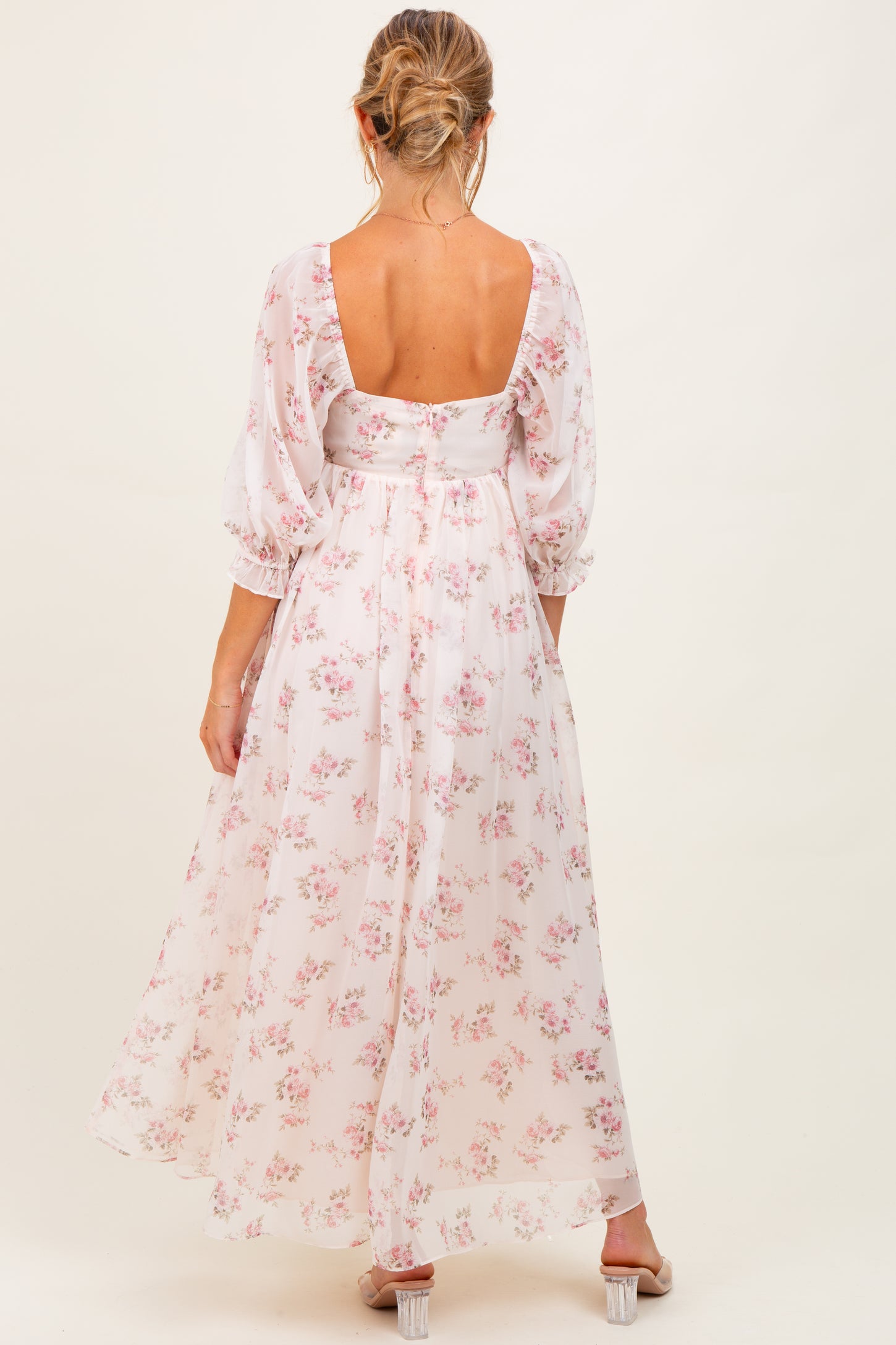 strapless open back dress Sparks Fly Pink Off Shoulder Mesh Sparkle Maxi Dress