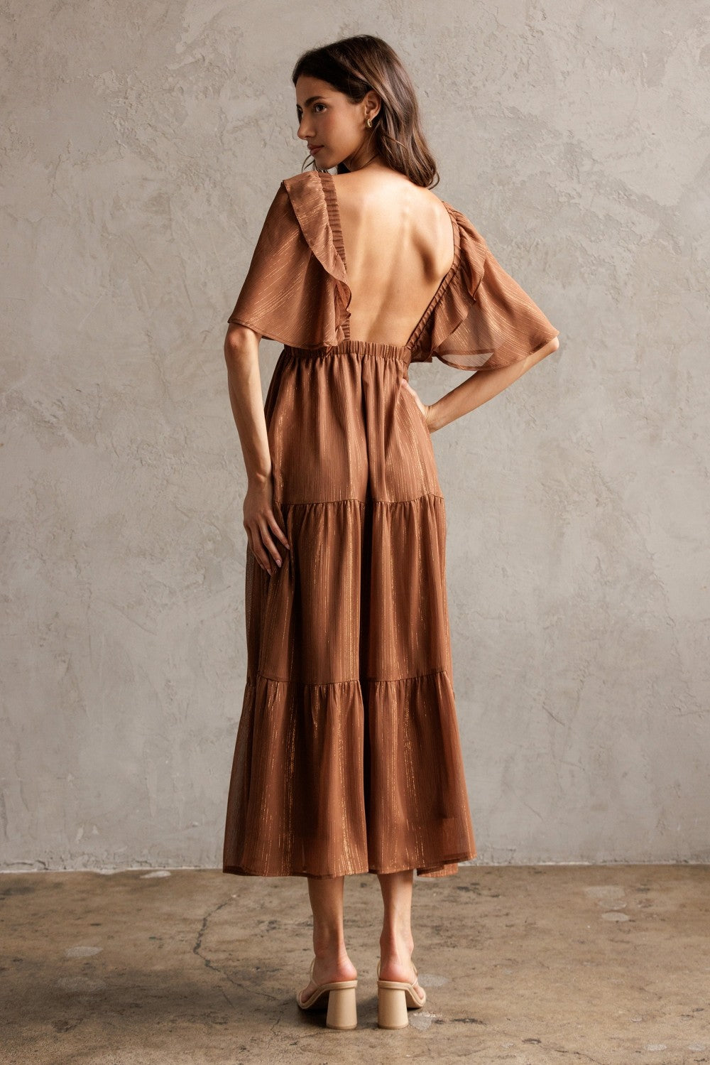 chiffon ruffle wrap dress White Plus Chiffon Ruffle Wrap Dress