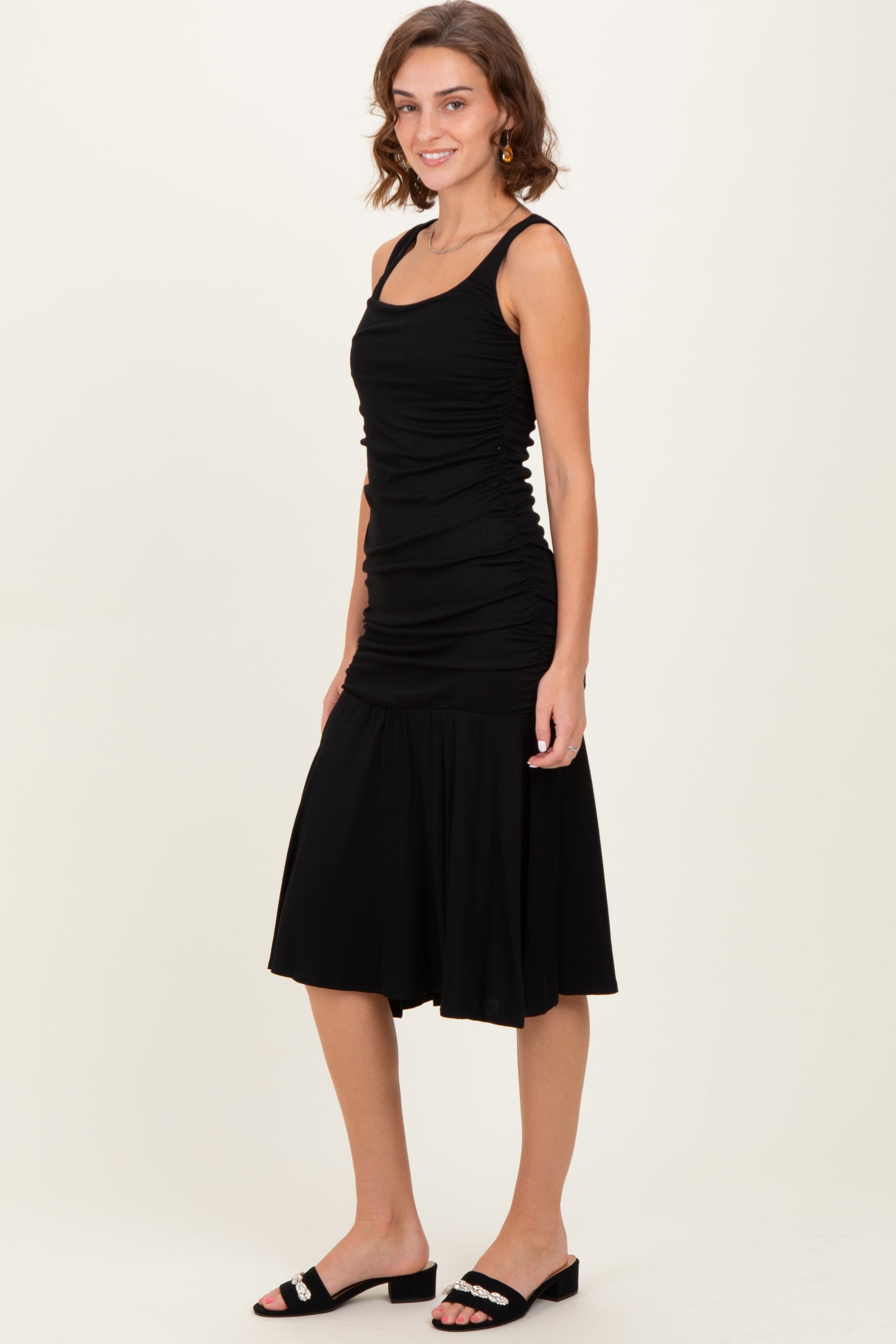 drop waist black midi dress THE MIA DROP WAIST MIDI DRESS Joe's Jeans