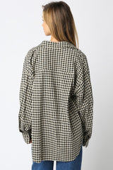 Black Gingham Button Down Shirt