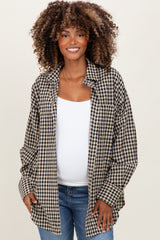 Black Gingham Maternity Button Down Shirt