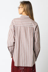 Mocha Striped Button Down Shirt