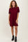 Burgundy Jacquard Ruffle Accent Polo Dress