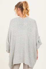 Heather Grey Oversized Cuffed Sleeve Maternity Cardigan