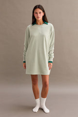 Mint Mineral Wash Oversized Maternity Sweatshirt Mini Dress