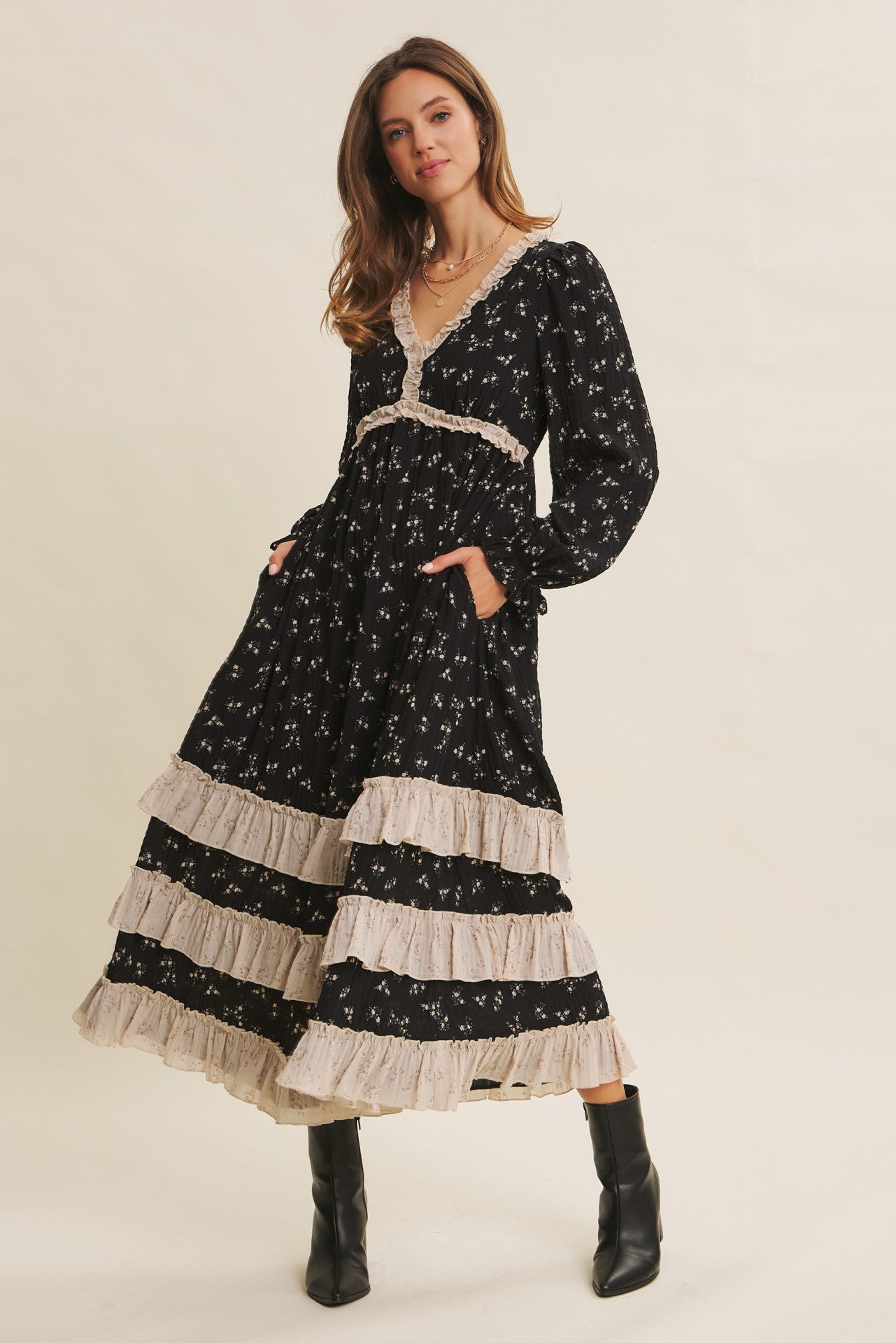 chinese dress ladies Garden Grace Floral Eyelet Maxi Dress Curves main image 0