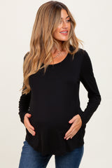 Black Inner Layer Maternity/Nursing Long Sleeve Top