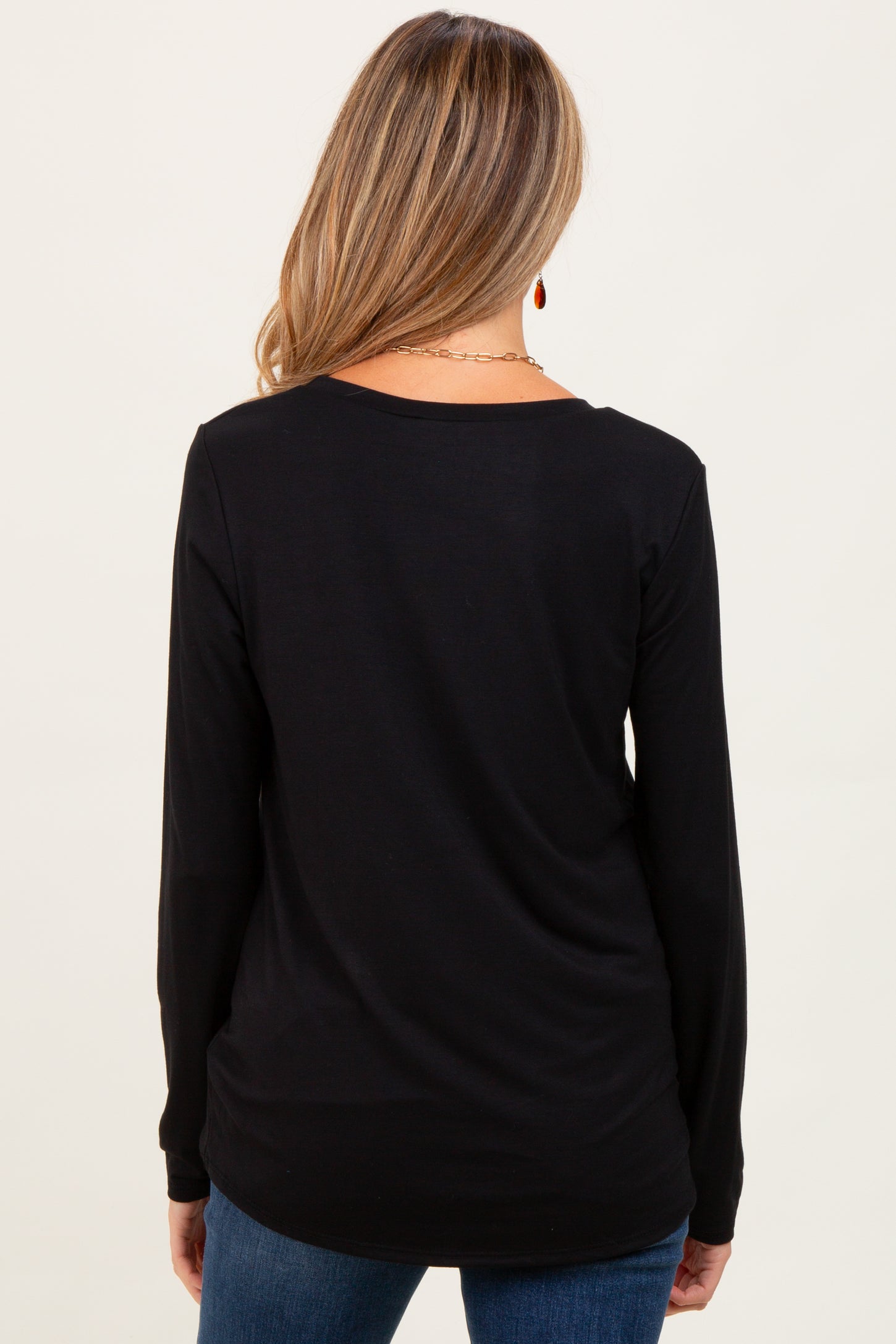 Black Inner Layer Maternity/Nursing Long Sleeve Top