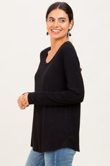 Black Inner Layer Nursing Long Sleeve Top