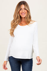 Ivory Inner Layer Maternity/Nursing Long Sleeve Top