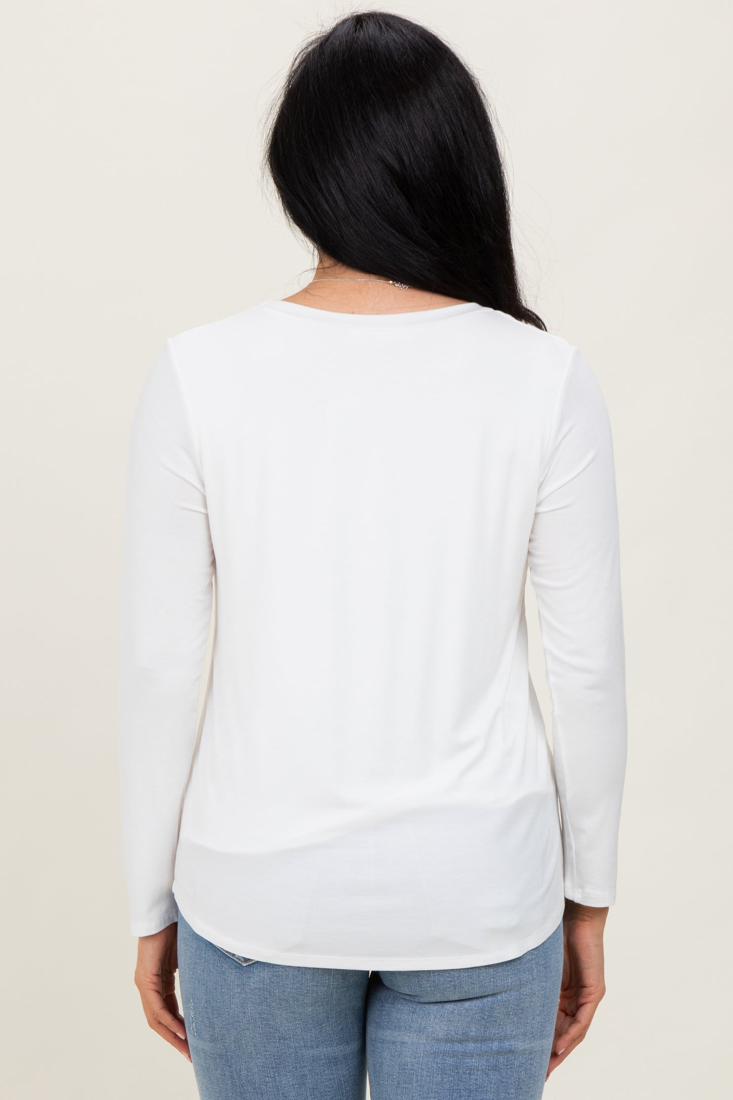 Ivory Inner Layer Nursing Long Sleeve Top