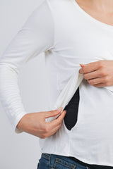 Ivory Inner Layer Maternity/Nursing Long Sleeve Top