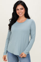 Light Olive Inner Layer Nursing Long Sleeve Top