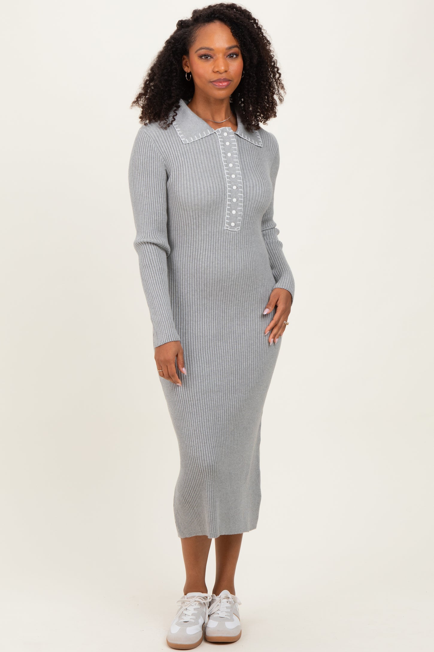 grey fitted sweater dress Alexandria Dress – Retrofete