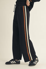Black Contrast Trim Sweatpants
