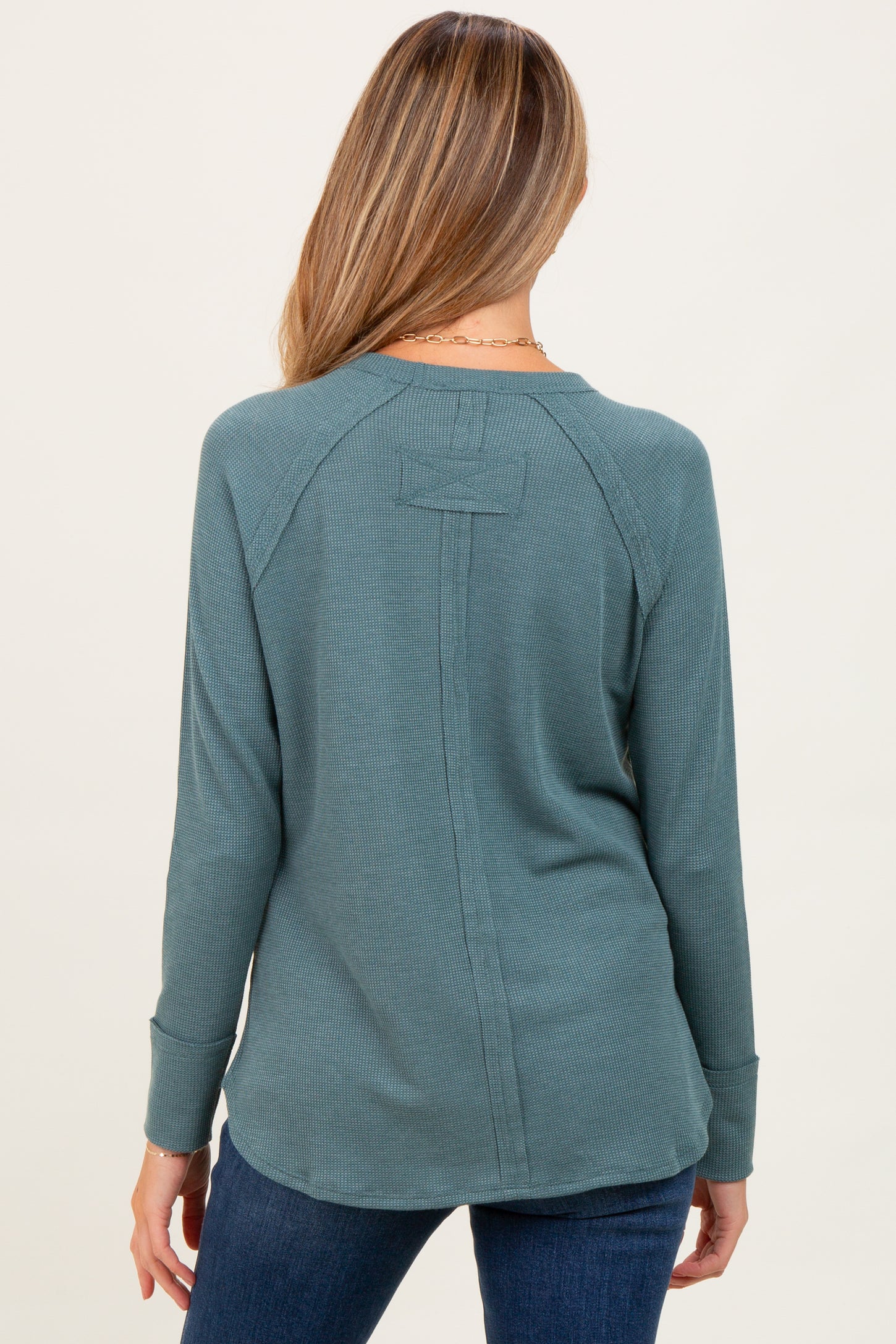 Jade Baby Waffle Knit Long Sleeve Maternity Top