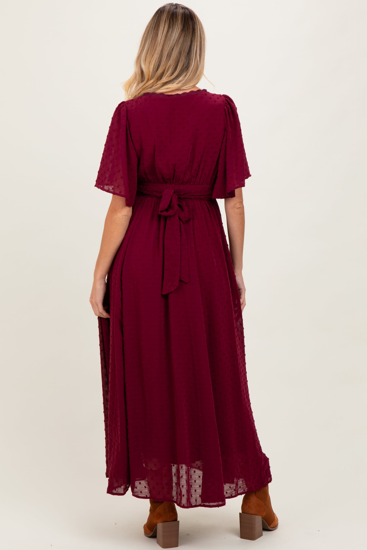 burgundy crochet maxi dress Alondra Crochet Maxi Dress Cover Up - Burgundy