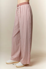Mauve Gingham Drawstring Lounge Pants
