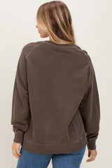 Brown French Terry Vintage Wash Pullover