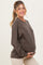 Brown French Terry Vintage Wash Maternity Pullover