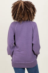 Lavender Vintage Wash French Terry Maternity Pullover