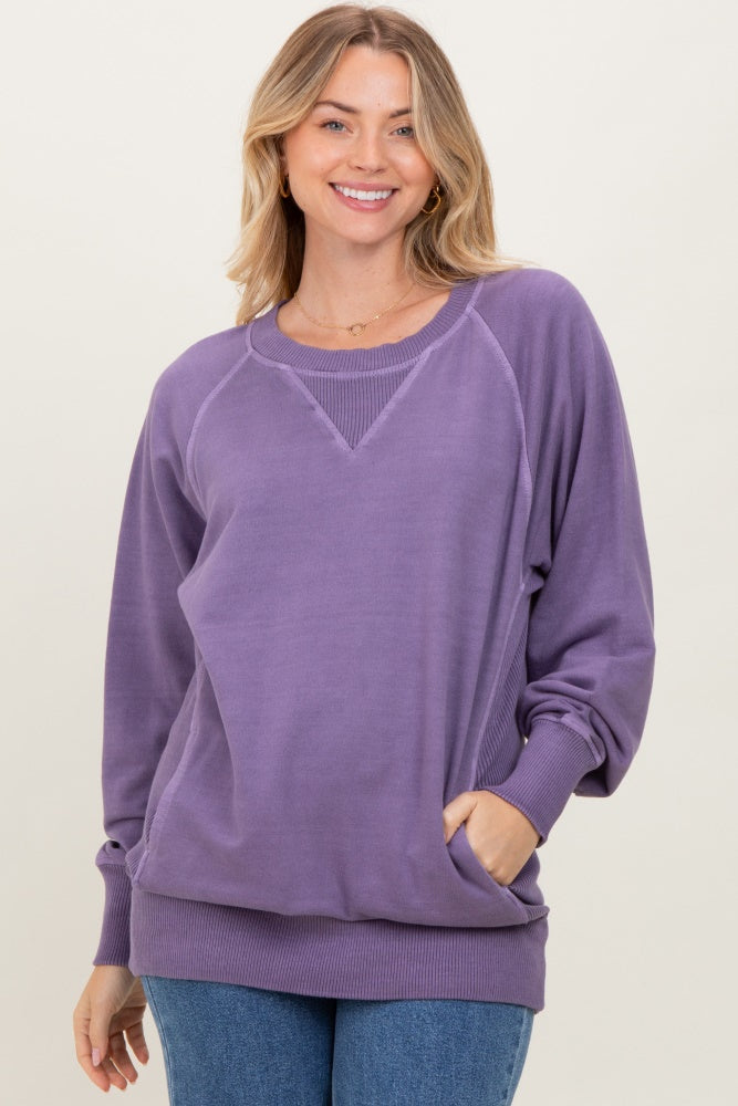 Lavender Vintage Wash French Terry Pullover