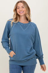 Blue Vintage Wash French Terry Pullover