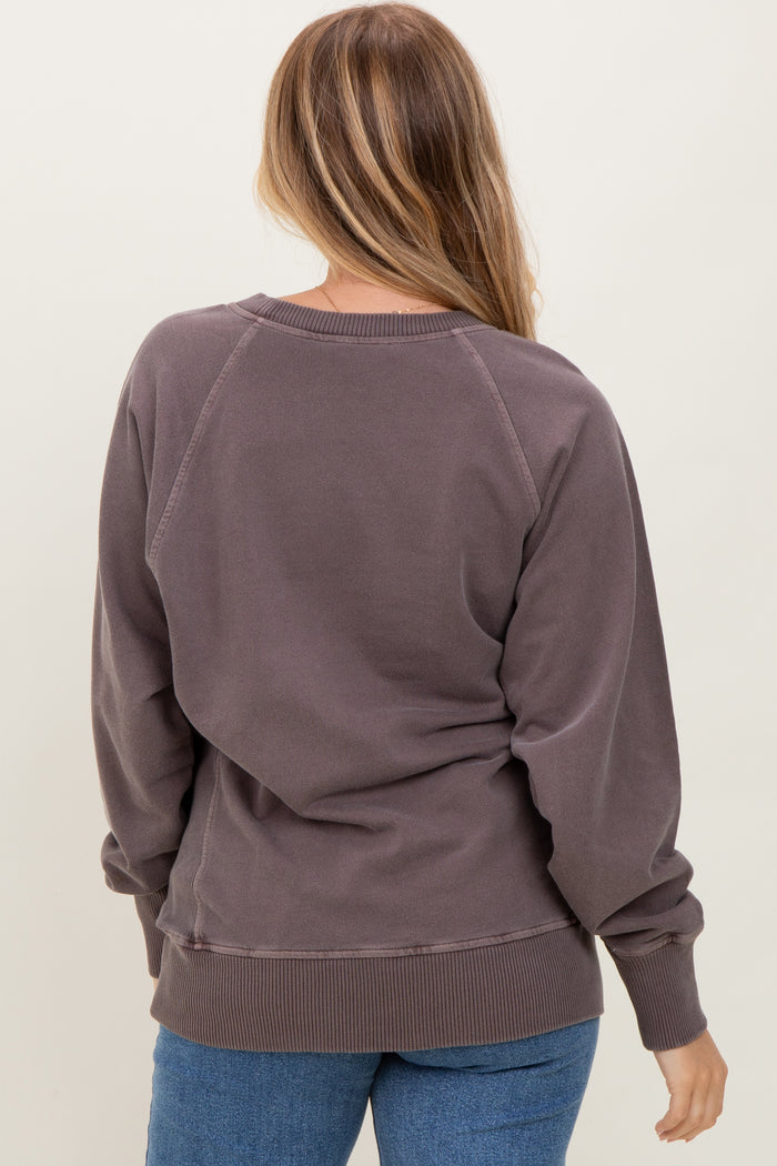 Mocha Vintage Wash French Terry Pullover