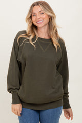 Olive Vintage Wash French Terry Pullover