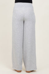 Heather Grey Flowy Knit Drawstring Maternity Pants