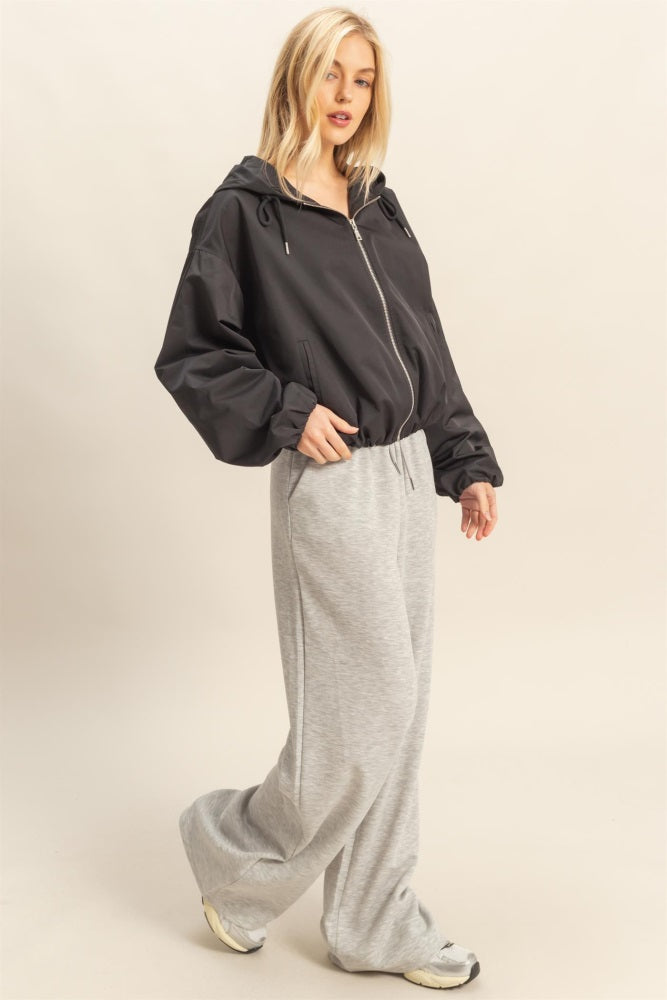 Heather Grey Flowy Knit Drawstring Maternity Pants
