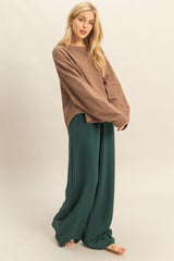 Forest Green Flowy Knit Drawstring Maternity Pants
