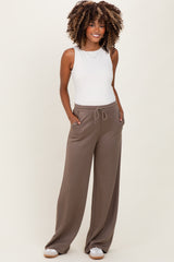 Mocha Flowy Knit Drawstring Maternity Pants