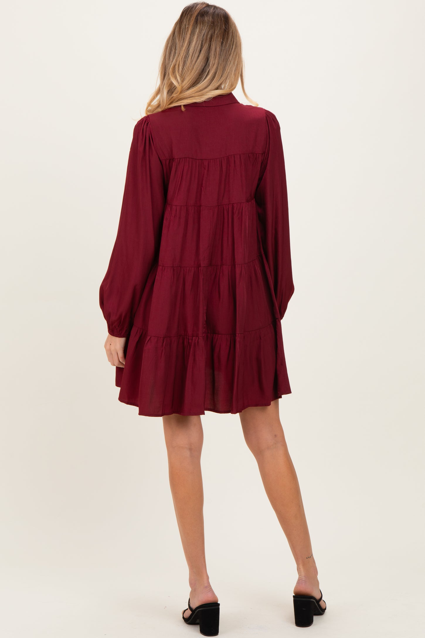 balloon sleeve shirt dress Balloon Sleeve Shirt Dress for Women - Relaxed Fit, White